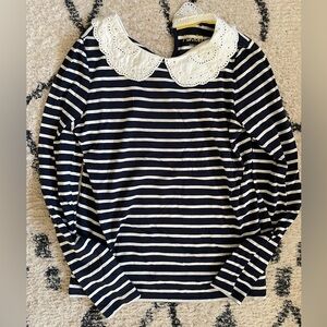 Mini Boden L/S Breton lace collar shirt (11-12y) NWOT